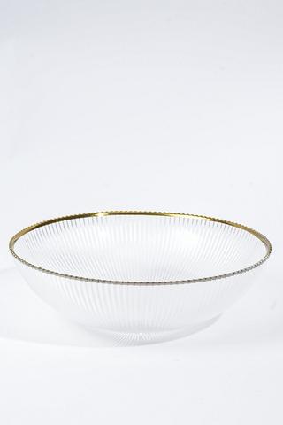 Metallic Rim Glass Bowl