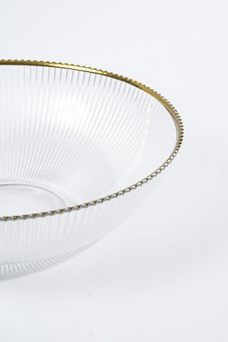 Metallic Rim Glass Bowl