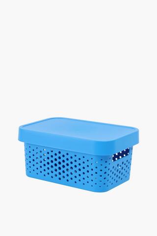Plastic Dotted Storage Basket Small