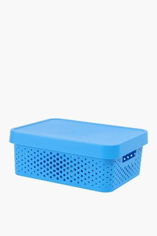Plastic Dotted Storage Basket Medium
