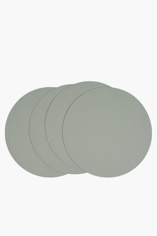 4 Pack Round Pu Placemats