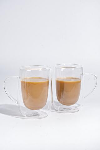 2 Pack Double Wall Glass Mugs
