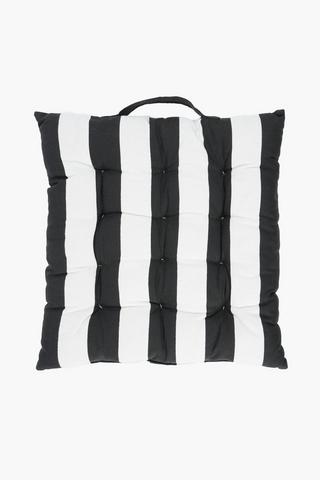 Monochrome Stripe Cotton Chairpad,  40x40cm