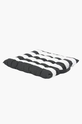 Monochrome Stripe Cotton Chairpad,  40x40cm