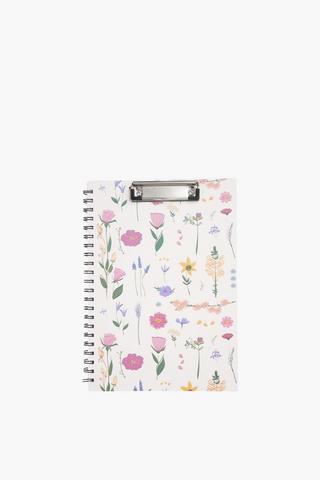 A4 Floral Clipboard Notebook