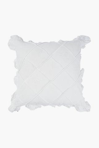 Premium Cotton Floral Frill Scatter Cushion Cover, 60x60cm
