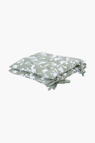 2 Pack Everest Leaf Cotton Chair Pad, 40x40cm