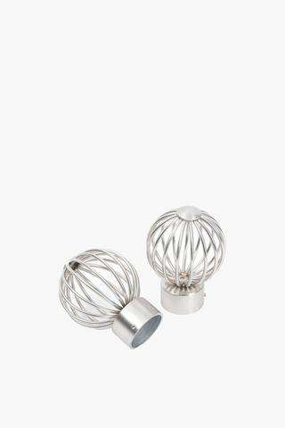 2 Pack Rome Brushed Finials, 35mm