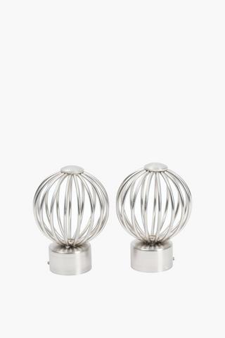 2 Pack Rome Brushed Finials, 35mm