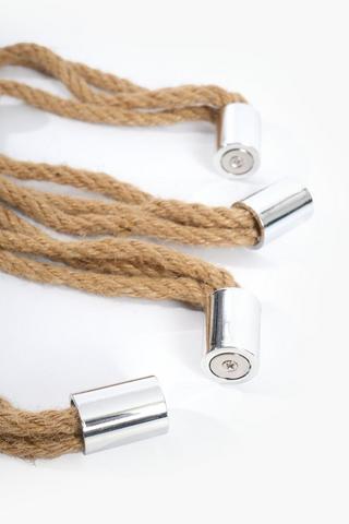 2 Pack Magnetic Jute Beads Curtain Hold Backs