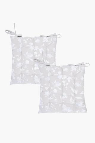 2 Pack Banana Leaf Outdoor Cotton Chairpads, 40x40cm