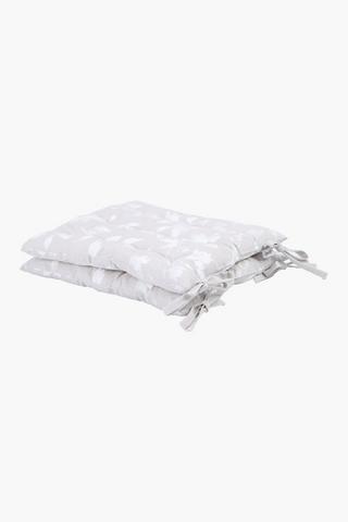 2 Pack Banana Leaf Outdoor Cotton Chairpads, 40x40cm