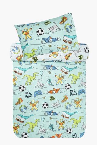 Soft Touch Doodle Reversible Duvet Cover Set