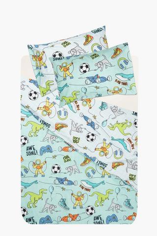 Soft Touch Doodle Reversible Duvet Cover Set