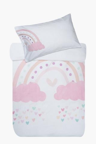 Soft Touch Applique Printed Rainbow Duvet Cover Set