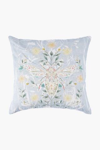 Extra Premium Embroiderd Bees Feather Filled Scatter Cushion, 60x60