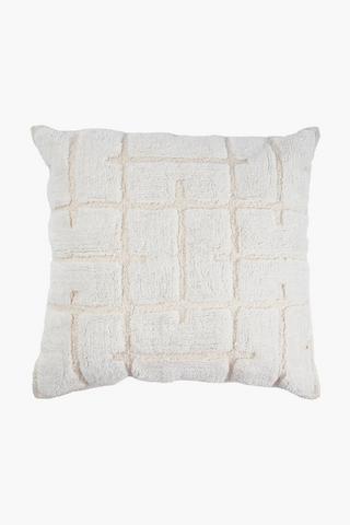 Extra Premium Textured Blocks Feather Filled Scatter Cushion, 60x60cm
