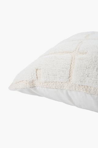 Extra Premium Textured Blocks Feather Filled Scatter Cushion, 60x60cm