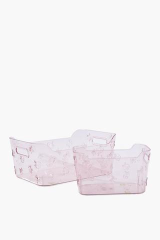 Bow Iridescent Plastic Utility Basket Small