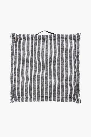 Cotton Mono Stripe Chair Pad, 50x50x10cm