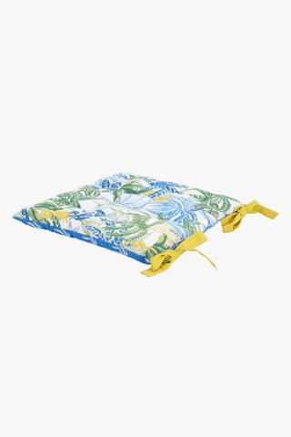 Printed Cotton Bates Palm Chair Pad,  40x40cm