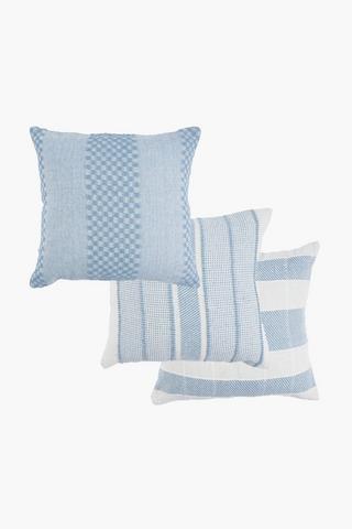 3 Pack Textured Geometric Scatter Covers Only,  45x45cm