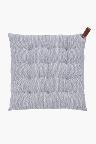 Textured Pu Tab Cotton Chair Pad, 40x40cm