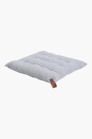 Textured Pu Tab Cotton Chair Pad, 40x40cm