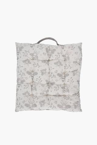 Alden Bee Cotton Chair Pad, 40x40cm