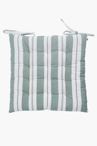 2 Pack Stripe Cotton Chair Pad, 40x40cm