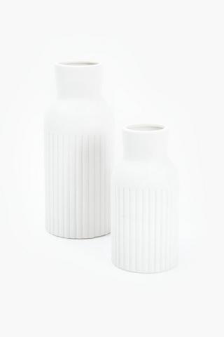 Stripe Ceramic Bottle Vase, 9x20cm