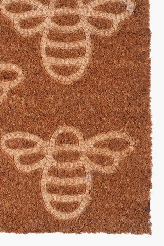 Coir Embossed Bee Doormat, 40x60cm