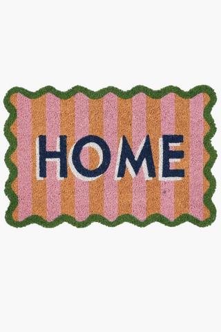 Coir Hello Scalloped Outdoor Mat, 40x60cm