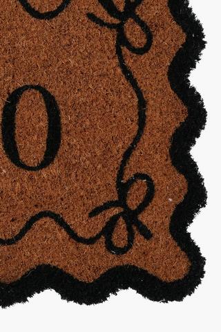 Coir Hello Scalloped Outdoor Mat, 40x60cm