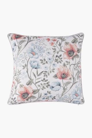 Extra Premium Poe Floral Feather Filled Scatter Cushion, 60x60cm