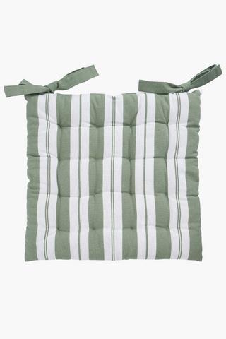 2 Pack Larkin Stripe Cotton Chair Pad, 40x40cm