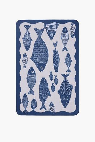 Coastal Fish Door Mat, 40x60cm