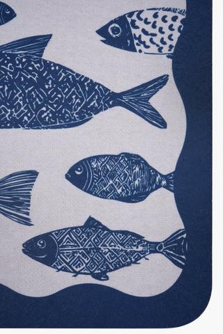 Coastal Fish Door Mat, 40x60cm