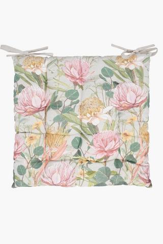 Printed Kathy Protea Cotton Chairpad, 50x50cm