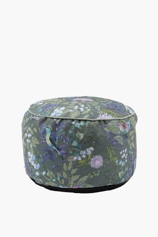 Printed Cami Birds Pouffe, 30x50cm