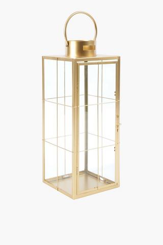 Metal And Glass Window Lantern, 18x50cm