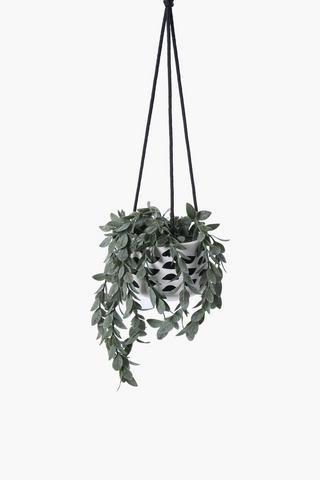 Hanging Greenery In Geo Pot, 13x9cm