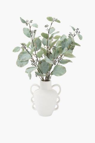 Gum Leaf In 3 Handle Belly Vase, 8x54.5cm