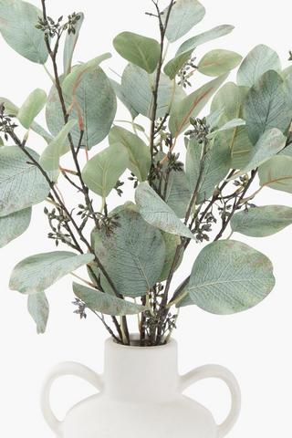 Gum Leaf In 3 Handle Belly Vase, 8x54.5cm