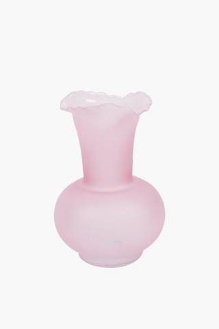 Celadon Glass Vase, 14.5x22cm