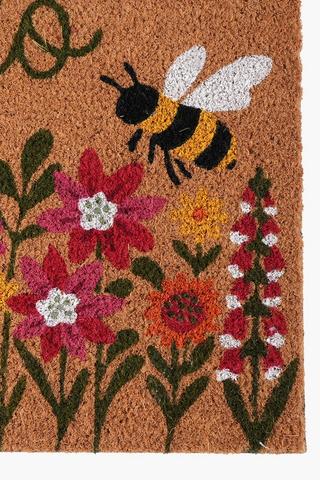 Coir Hello Spring Flower Doormat, 40x60cm
