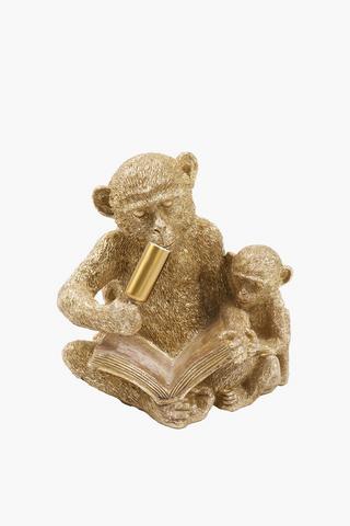 Poly Resin Monkey Lamp Set, E14