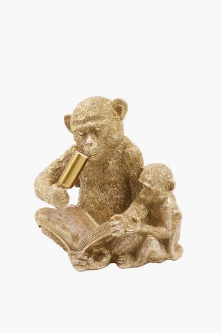 Poly Resin Monkey Lamp Set, E14