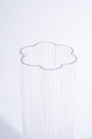 Ribbed Glass Vase, 10x30cm
