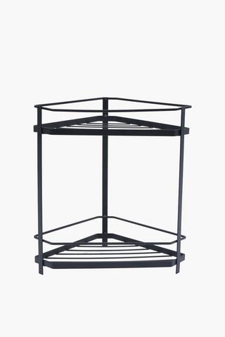2 Tier Powder Coated Corner Bathroom Tower